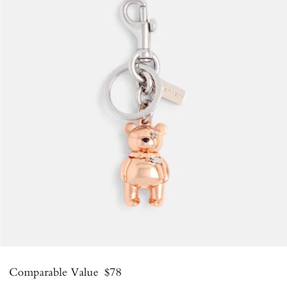 Coach Womens Keychain 3D Disney Collaboration Princess Bear Charm, Rare …